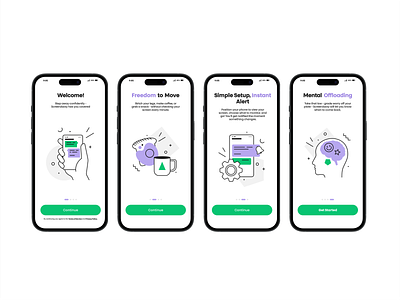 app Screens alert app branding custom design graphic design icon icon set illustration logo message notification phone smart stettings ui ux vector welcome