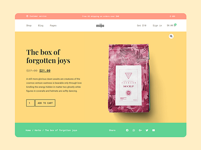 Miju Product Page cute eco friendly eco friendly shop ecommerce elementor elementor template kit inspiration online shop online store organic grocery positive product shopping template uplifting website woocommerce wordpress wordpress theme yellow