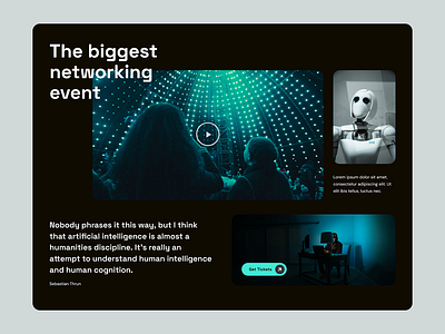 Networking Event & Party Website ai ai website artificial intelligence website black dark event event organising future futurism inspiration meeting meetup networking party robot template ux website wordpress workshop