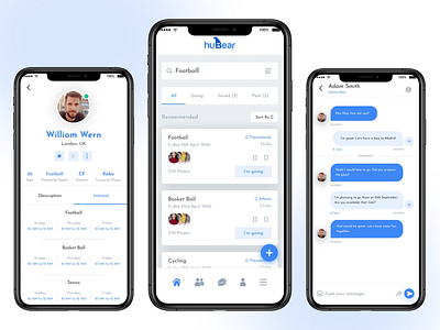 Sports Management App UI UX Design app app concept app design athleteapp coachtools design dribbbledesign hubearapp mobileappdesign performancetracking sportsappui sportsmanagementapp sportstech teammanagement teamscheduler trainingapp ui ux