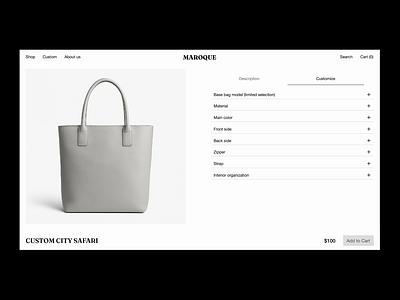 E-commerce – Customize bag animation bags e commerce ui website