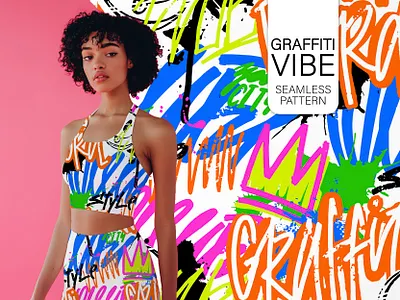 Graffiti vibe seamless pattern clo clothes design fabric fit fitness graffiti graphic design pattern sport sportwear words
