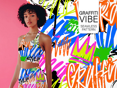 Graffiti vibe seamless pattern clo clothes design fabric fit fitness graffiti graphic design pattern sport sportwear words