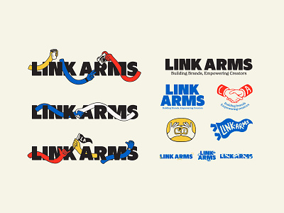 Link Arms Brand Identity brand branding design flag handmade hands handshake icon identity illustration lettering logo logotype pennant texture type typography wordmark
