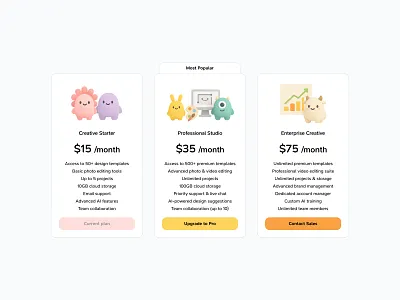 Plan Tiers 🎨 design minimal plans pricing saas table ui web design