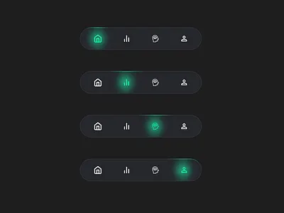 Bottom Navigation - Neon Glow app bottom navigation design glass glassmorphism glow mobile neon ui ui design uidesign ux