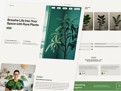 Plantie - Landing Page branding clean landing page clean layout design design clean graphic design landing page minimalist layout single page app sleek design timeless design typography ui ui design ux web design