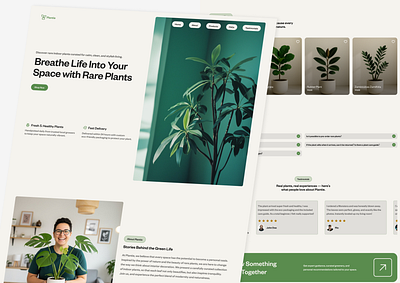 Plantie - Landing Page branding clean landing page clean layout design design clean graphic design landing page minimalist layout single page app sleek design timeless design typography ui ui design ux web design