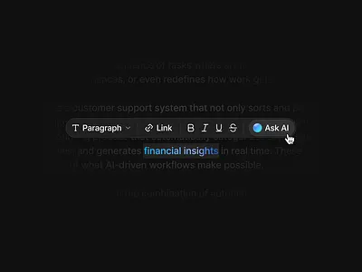 Text Edit / AI Highlight ai dark edit editor gradient highlight text ui user interface