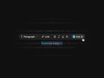 Text Edit / AI Highlight ai dark edit editor gradient highlight text ui user interface