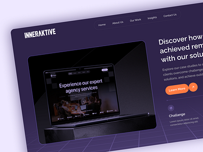 Web Hero UI agency web case study ui clean creative agency dark ui design hero hero section interactive layout modern design portfolio website ui design ui inspiration web design web hero web ui