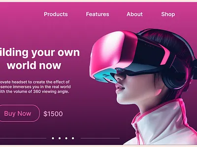 VR Product Selling Website design ui ux