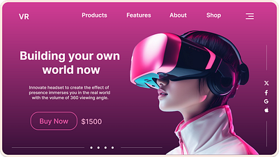VR Product Selling Website design ui ux