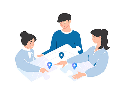 2D illustrations for assisto adobe illustrator character character design graphic design group illustration minimal online cone people residential self help together vector web illustration