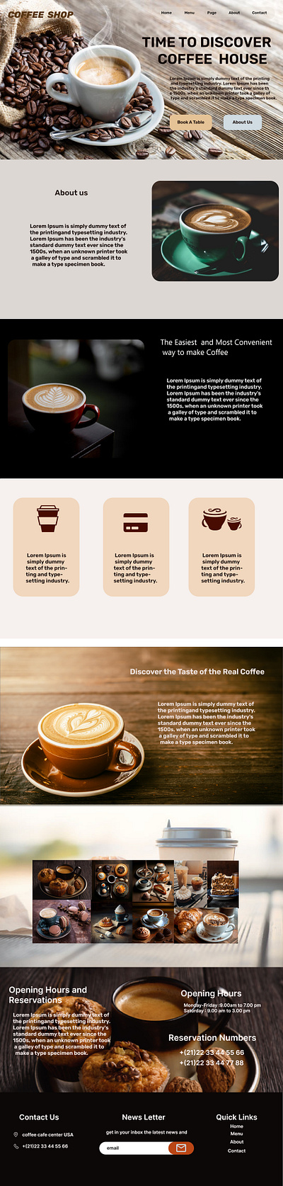 Coffee Shop Website Design branding design ui ux