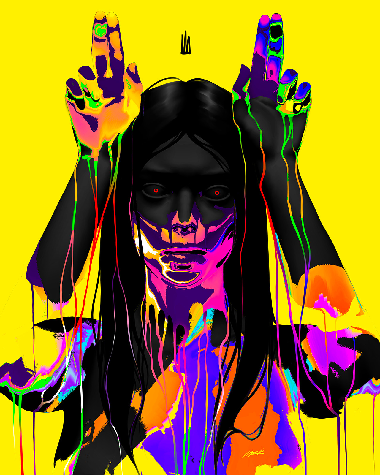 Duality - Horns 😈 art artwork devil drawing evil girl horns illustration portrait poster print series