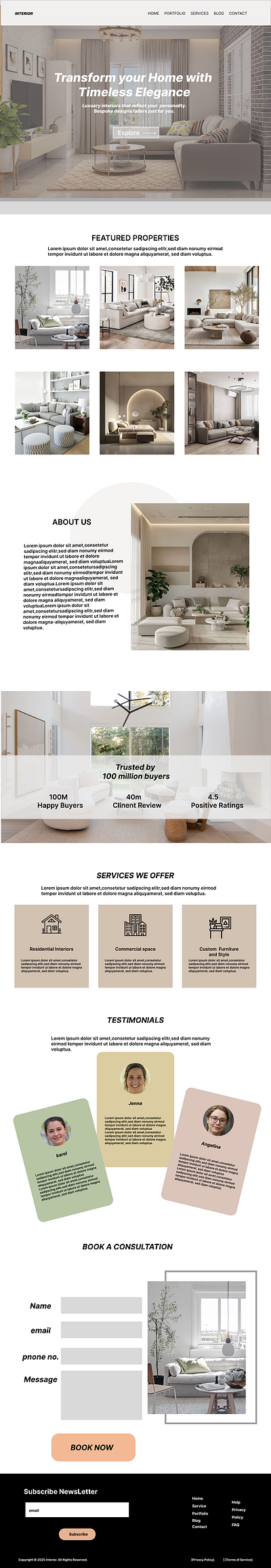 Interior Website Design branding design ui ux