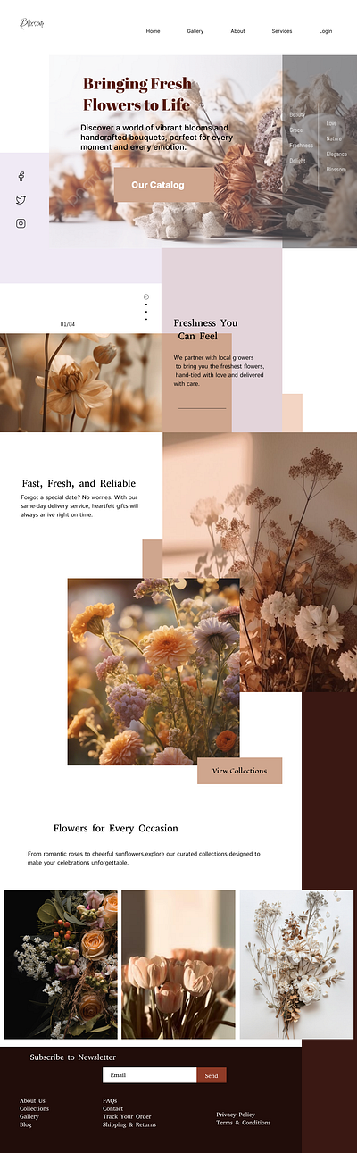 Flower Shop Website Design branding design ui ux