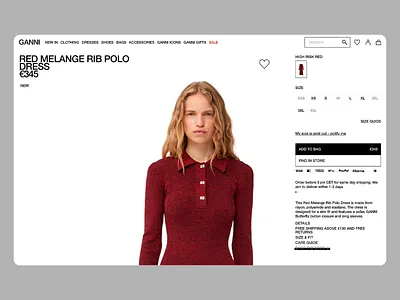 GANNI - Dress Product Page UI clean control panel digital assets e commerce home page home page design landing page minimalist product page shop simple ui ui design ux ux design web web design website website design