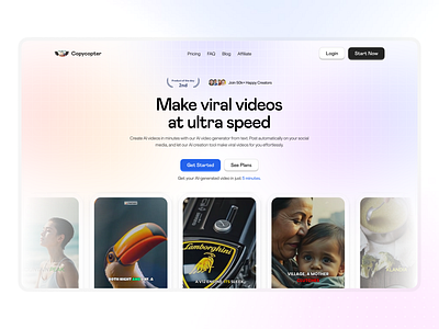 Website UX Design for Copycopter branding design illustration product design saas ui ui design uiux uiux design ux design