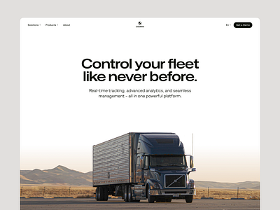Landing Page Design for Fleet Control Company cargo delivery cargo landing page cargo shipment cargo shipping website cargo tracking cargo tracking website cargo website design container shipment container shipping container tracking fleet fleet management website landing page landing page design satellite navigation shipment website shipping website tracking website transportation website vehicle tracking website