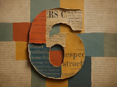 36 Days of Type - 6 36daysoftype 36daysoftype 6 6 collage color block found item illustration lettering logo newspaper paper primary colors shadow six torn edge type typography vintage