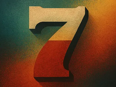 36 Days of Type - 7 36daysoftype 36daysoftype 7 7 block color depth font grain illustration lettering noise primary colors serif seven slab serif splatter type typography