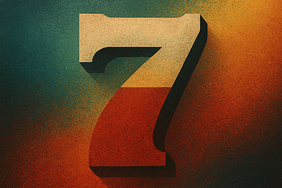 36 Days of Type - 7 36daysoftype 36daysoftype 7 7 block color depth font grain illustration lettering noise primary colors serif seven slab serif splatter type typography