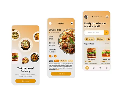 Biryani Bliss – A Flavorful Food Delivery App UI Design branding creativeui design dribbbledesign dribbbleshots figmadesign fooddeliveryapp foodtech graphic design interfacedesign mobileappdesign productdesign ui uidesign userinterface uxdesign visualdesign