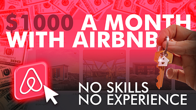 AirBnb- Money Youtube Thumbnail airbnb airbnb thumbnail click through rate clickbait thumbnail content creator design custom design digital marketing finance graphic design money money thumbnail real estate thumbnail youtube youtube graphic youtube thumbnail