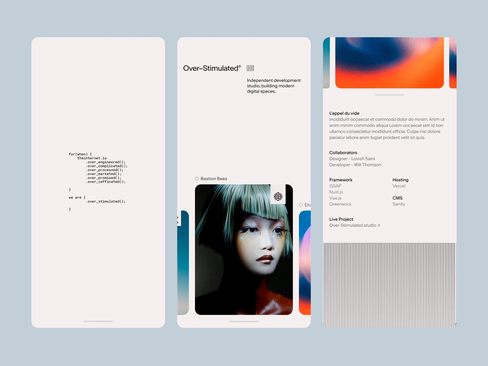 Over-Stimulated - Modern Digital Studio Website Concept