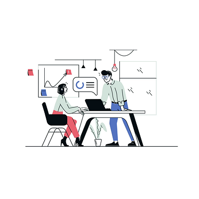 Dynamic Office Workflow Animation for Modern Collaboration animation concept creativity design development digital graphics modern motion office presentation process project storytelling teamwork technology vector visuals