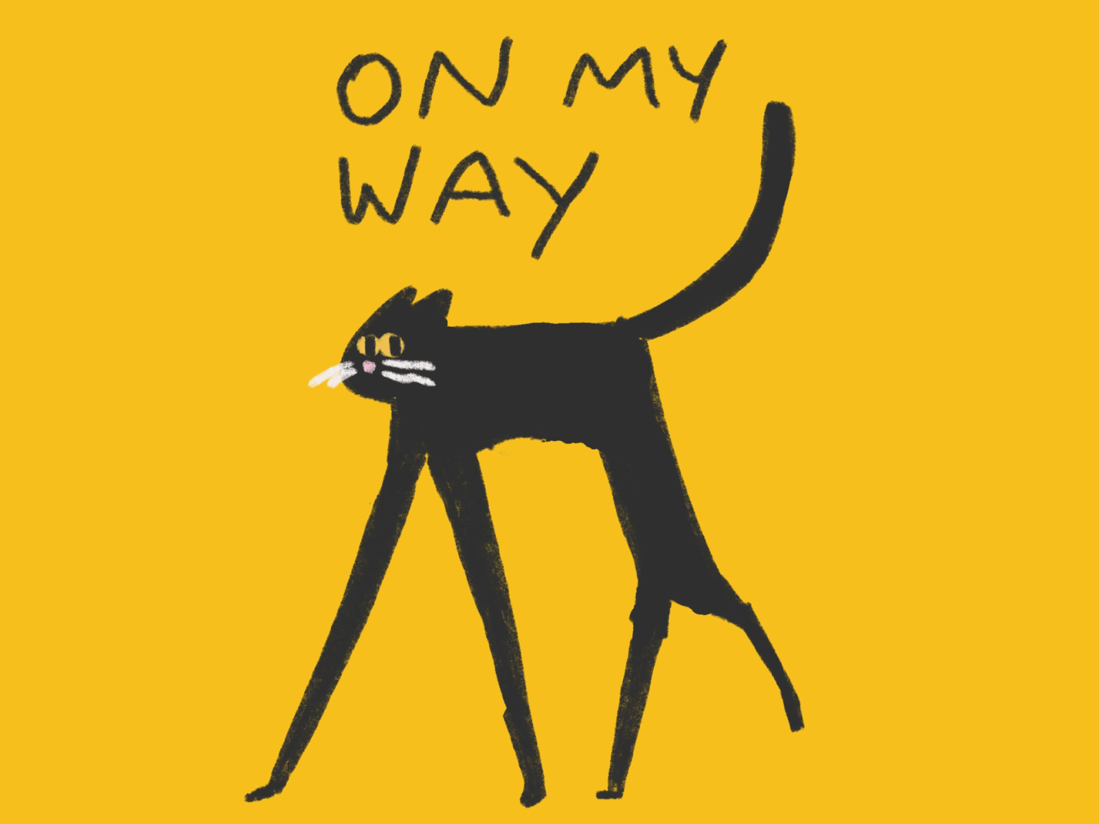 On my way to make a mess animated gif animation cat frame by frame gastaloop mayhem messy neko omw on my way procreate