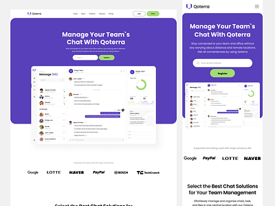 Qoterra - Team Message Dashboard figma graphic design landing page ui uiux web ui website website design