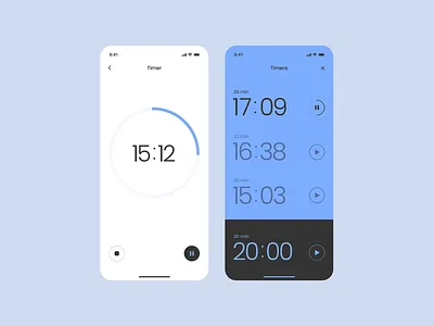Minimalist Timer App UI - Single & Multi-Timer Views app app design application application design minimalist mobile app modern simple timer timer app timer design ui design user experience user interface ux ux design uxui design