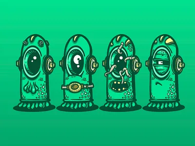 Oddbot Society alien cartoon character colors creature dailycharacter design doodle green illustration vector