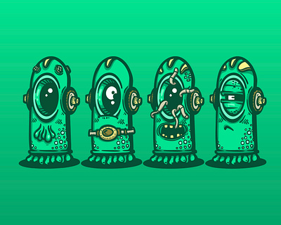 Oddbot Society alien cartoon character colors creature dailycharacter design doodle green illustration vector