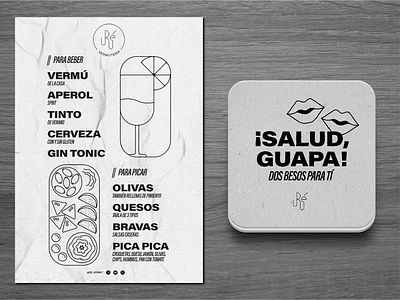 Vermouth bar - Application of the logo on real supports 18 5.000 logo in shop bar brand brand identity branding design drink logo elegant design graphic design logo logo application logo design menu minimal logo mockup scalable logo vermouth bar visual identity