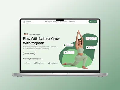 YoGreen - Sustainable Yoga & Wellness Framer Website framer framer designer framer website healthandwellness ui uiux web design web designer web development website website design welbeing website wellnessdesign yoga yoga website yogastudio