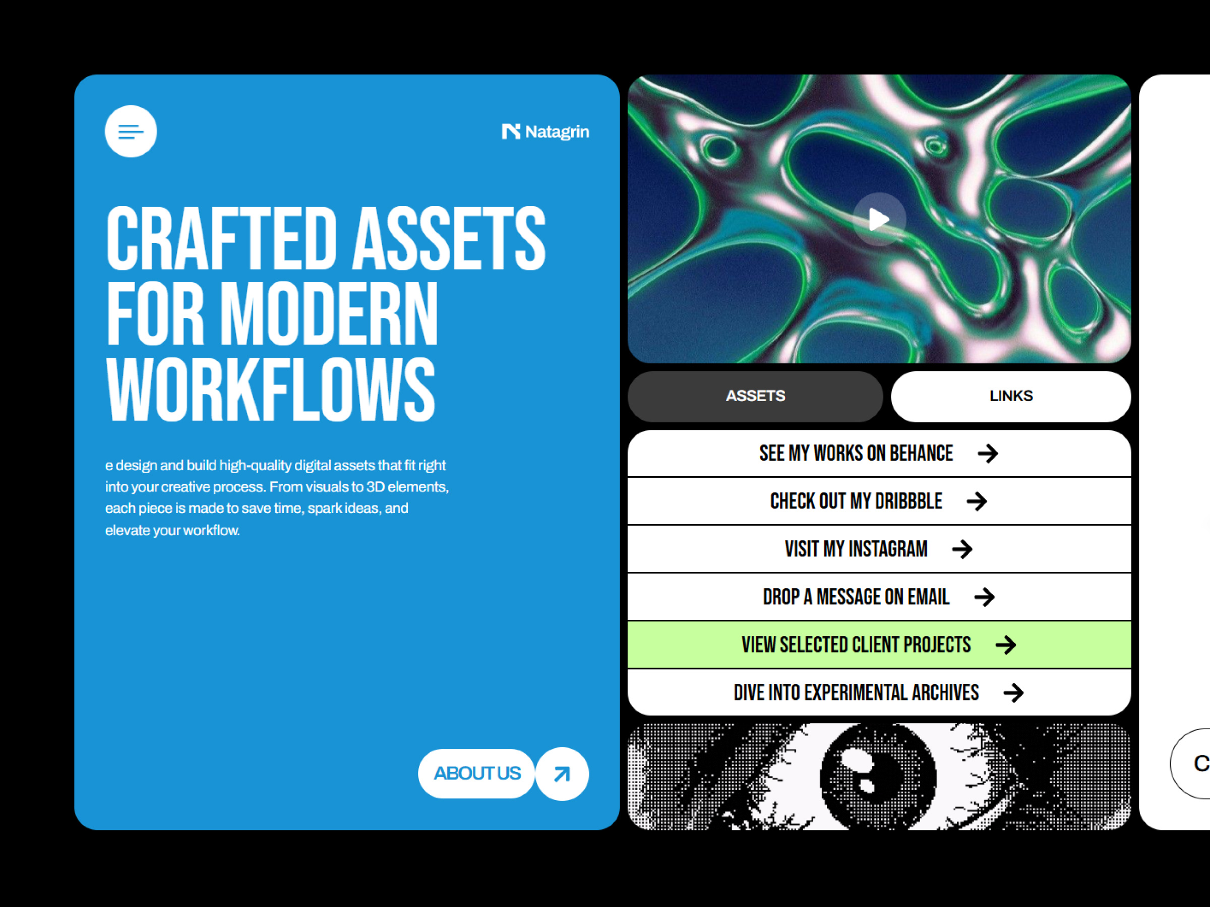 Grid layout style web design for 3d artist 3d branding graphic design grid homepage landing page minimalist design motion graphics typography ui uiux web design web development web redesign website design
