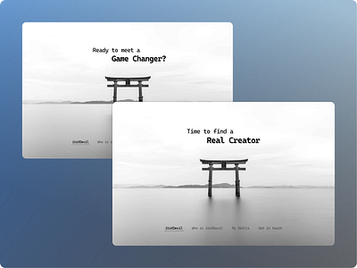 Horizontal Portfolio Website branding deisign figma frontend game horizontal japan light design modern website ui ui design ui ux ui ux design unique website ux web design website website design