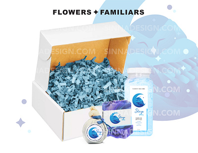 Flowers & Familiars branding illustration soaps vector