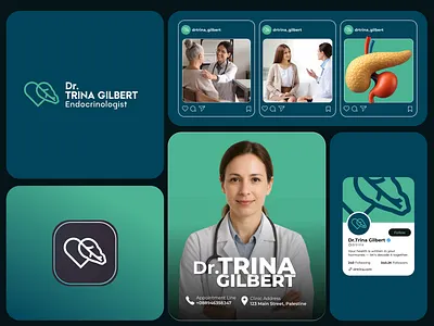 Logo design for an endocrinologist app icon branding custom logo doctor endocrinologist free logo graphicdesign hospital logo logotype medical medicine minimal nurse patient personal branding personal logo phermacy simple logo tablet