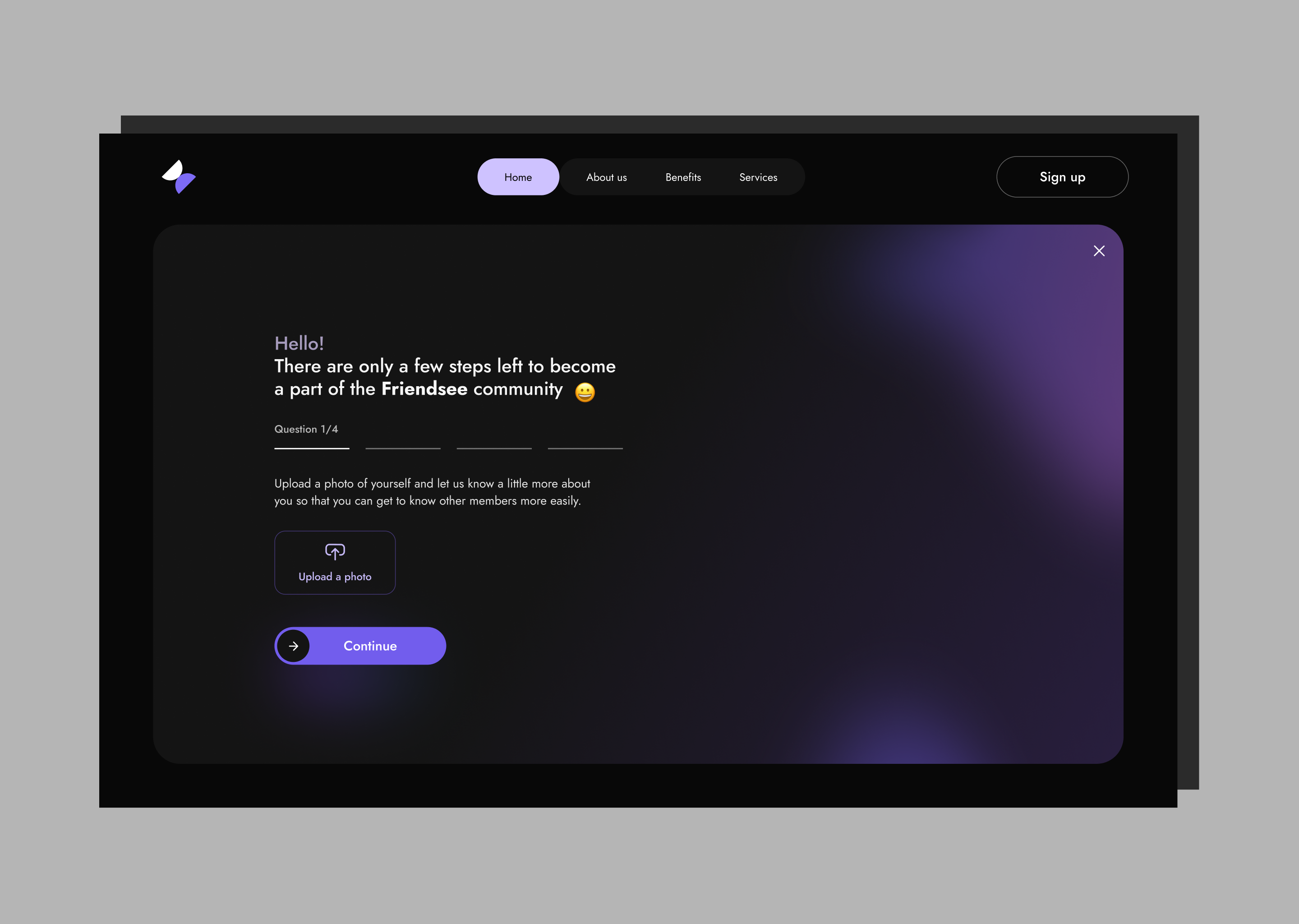 Onboarding | Web service "Friendsee" concept figma onboarding ui ux webdesign