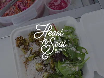 Heart-n-Soul Community Cafe branding design graphic design illustration logo typography vector