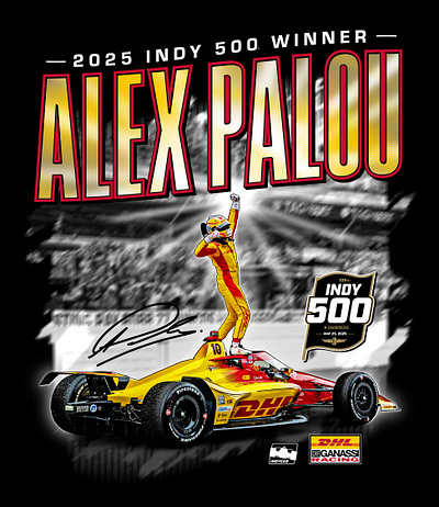 INDY 500 Official Winner Tee 2025 branding design graphic design illustration logo typography vector