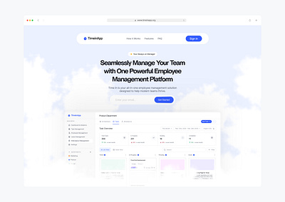 Landing Page Design Exploration - Timein design ui ui design ux ux design