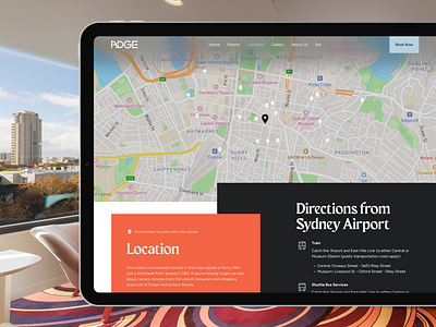 Hotel Website Location boutique hotel interface location maps ui ui ux ux website