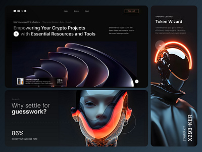 Token Wizard branding crypto futuristic minimalistic tokenomics web3