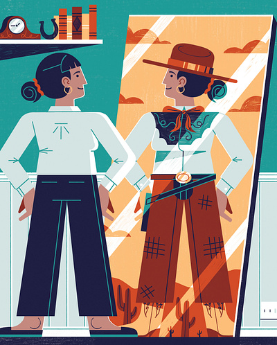Deseret Magazine - Everyone wants to be a Cowboy colour design editorial illustration illustration print